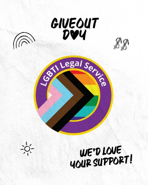 We’re taking part in GiveOUT Day 2026, Australia’s national giving day for LGBTQIA+ causes on 15 October. We’re aiming to raise $20 000 to establish a dedicated office in Central Queensland and bring our lawyers closer to the people who need them. You can help us reach our goal by making one of three moves:
💛 Give — make a donation
🩵 Gather — host a fundraising activity
💜 Gush — leave a message of support Support LGBTI Legal Service through the link in our bio #GiveOUT26